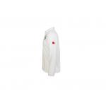 180GSM Lapel Collar Men White Long Sleeve T Shirt With Buttons And Embroidery