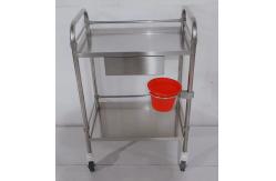 China Heavy Duty 2-Shelf Stainless Steel Procedure Cart with Pull-Out Drawer Bucket supplier