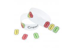 China Durable Custom Printed Paper Wristbands For Events White Blue Lightweight supplier