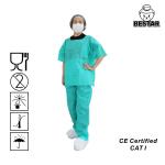 SPP Nonwoven Disposable Lab Jackets Pants With Elastic Bands At Waist for sale