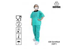China SPP Nonwoven Disposable Lab Jackets Pants With Elastic Bands At Waist supplier