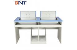China Anti Rust Double Student Computer Desk With Flip Up Hidden LCD Screen Case supplier