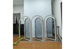 China Double Tempered Glasses Aluminum Casement Windows Brown Modern Arc Windows Customized supplier