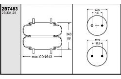 China FD331-26 373 Industrial Air Spring W01-358-7483 For Ridewell 1003587483C supplier
