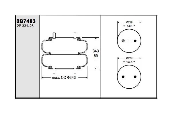 FD331-26 373 Industrial Air Spring W01-358-7483 For Ridewell 1003587483C
