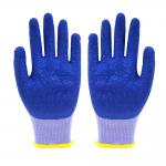Durable 13 Gauge Polyester Black Latex Work Gloves Anti Slip Abrasion Resistant