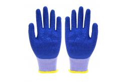 China Durable 13 Gauge Polyester Black Latex Work Gloves Anti Slip Abrasion Resistant supplier