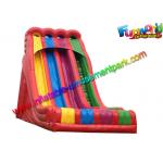 Plato Material Sewing Inflatable Dry Slide , Colorful Inflatable Commercial Slide for sale