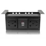 Under Office Under Desk Power Strip With USB Charger , Desk Mounted Power Socket Outlet for sale