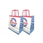 Custom Personalized Printed White Kraft Paper Carrier Bags With Flat Handles