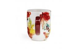 China Custom Printed Coffee Mugs Harvest Style Ceramic Mug With 3D Decal In Glaze supplier