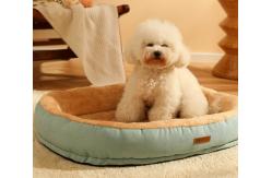 China Basics Round Bolster Indestructible Dog Bed With Flannel Top supplier