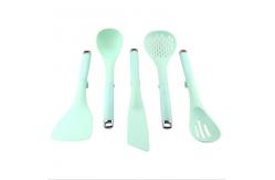 China Non Stick Silicone Cooking Utensils Kitchen Set 5 Pcs Of Scraper Shovel Spoon supplier