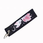 Fox Fashion Trinkets Double Sided Embroidered Key Chain Metal Ring Key Chain Motorcycle Key Chain Accessories for sale