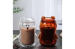 China 300ml Bear Shaped Insulated Double Wall Pyrex Glass Cup supplier