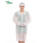 Knitted Cuff Long Sleeves Disposable Medical Coat 55G/M2 With Shirt Collar for sale