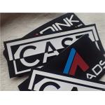 Black Twill White Line Custom Embroidered Patches With Stylish Backing Hot Melt Adhesive