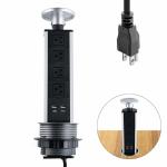 Retractable Kitchen Pop Up Power Sockets Black Sivler Color Quick Plug In for sale