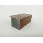 Brown Square Wood Finish Aluminium Profiles , Round For Sliding Glass Door for sale