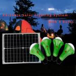 DC5V To 6V 300 Lumen 4PCS Home Solar Lamp With Mobile Charger