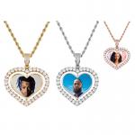 Rotary Sublimation Heart Necklace Picture Necklace For Women for sale
