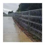 Galvanized Anti-Climbing Security Fence with BTO-22 Concertina Razor Barbed Wire for sale