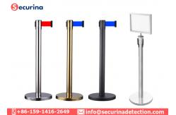 China Black Metal Crowd Control Bollard Sign Holder For A3 A4 Paper supplier