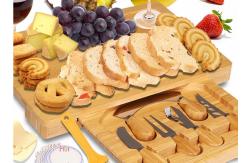 China Unique Design Bamboo Cheese Board With Tools Square Shaped FSC Approved supplier