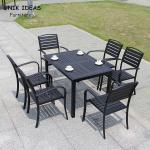 Patio Garden Furniture Black Waterproof Outdoor Dining Table D80xL120xH73CM for sale