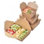 Fast Food Takeaway Packaging Box Made of Biodegradable Kraft Paper with Custom Printing and Oil Resistance for sale
