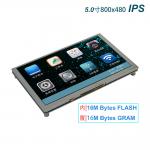 5 inch tft lcd display with PCBA and touch panel 800x480 resolution, 20 pins 4-WIRE SPI interface ,free view angle for sale
