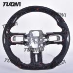 Custom Stitch Color Ford Carbon Flat Bottom Steering Wheel with Leather Grip for Enhanced Control for sale