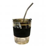 ISO14001 500ML Simple Glass Custom Drinking Cups Mug For Cappuccino Coffee for sale