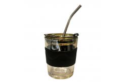 China ISO14001 500ML Simple Glass Custom Drinking Cups Mug For Cappuccino Coffee supplier