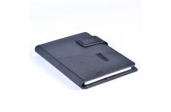 China 8000mAh Wireless Charging A5 Leather Power Bank Notebook With USB supplier