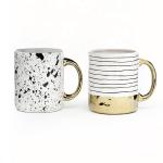 16oz Electroplated White Mug With Gold Handle For Everyday Mugs Personality 5 X 3-3/4 X 4-3/8 Round for sale
