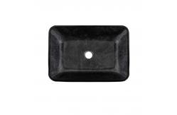 China Dark Green Bathroom Wash Basins 18 Inch Gray Onyx Handmade Rectangular supplier
