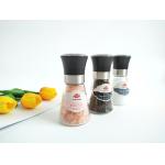 Ceramic Core Pepper Mill Glass Bottle Manual Salt Spice Grinder / Manual Salt And Pepper Grinder for sale