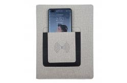 China Multipurpose Folding Power Bank Notebook Folder 6 Rings Leather Material supplier