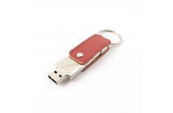 China Customizable Logo Print / Embossing Leather Memory Stick With 10mb/S Writing Speed supplier