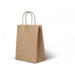 Handle Kraft Paper Handbag Durable Pantone Take Away Food Bag for sale