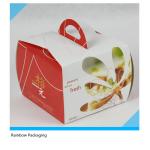 Luxury Cake Paper Box Packaging With Transparent Window And Handle for sale