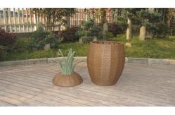 China Brown Aluminum Frame and Resin Wicker Storage Box , UV Resistant supplier