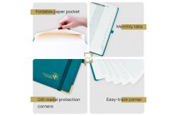 China Executive Weekly Planner 2023-2023 Pacific Green With Hourly Schedule And Monthly Tabs supplier