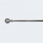 Single Electroplated Curtain Rods Set With Iron Bracket 25MM Finials