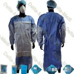 Medical Disposable Reinforced SMS Standard Surgical Gown Knitted Cuff for sale