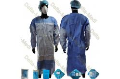 China SMS 45gsm Reinforced Disposable Dental Gowns With Hand Towel And Wrap supplier