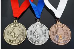 China 2D Level Round Custom Metal Sports Award Medals Recessed Textured Effect supplier