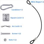 Nylon Coated Wire Rope Trash Can Lid Lock Metal Outdoor Trash Can Lock for sale