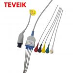 Round Connector 6 Pin 5 Leads Snap Mindray Ecg Cable for sale